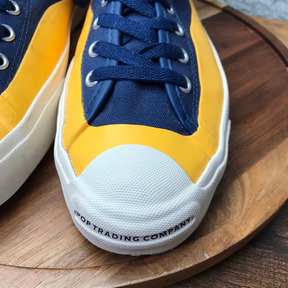 Converse Pop Trading Company Jack Purcell Hi Top Sneakers Mens 10.5 Blue Yellow - Picture 4 of 14